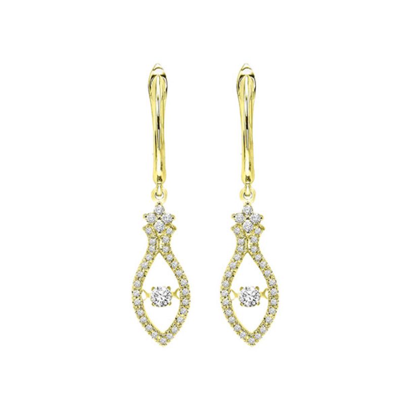 Gems One 14KT Yellow Gold & Diamond Rhythm Of Love Fashion Earrings  - 3/8 ctw