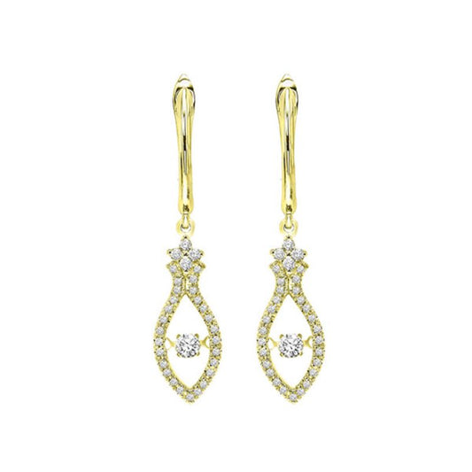 Gems One 14KT Yellow Gold & Diamond Rhythm Of Love Fashion Earrings  - 3/8 ctw