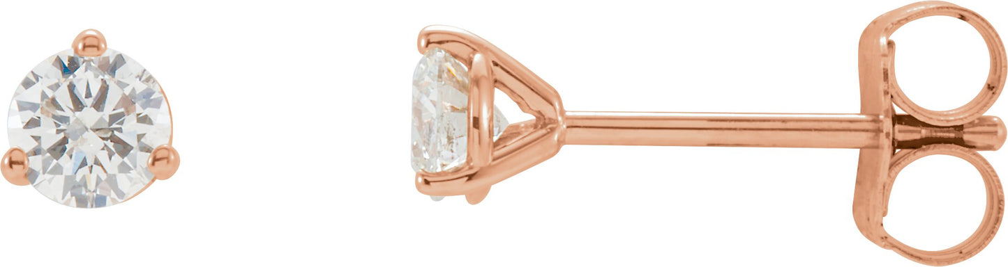 14K Rose 1/3 CTW Diamond Stud Earrings