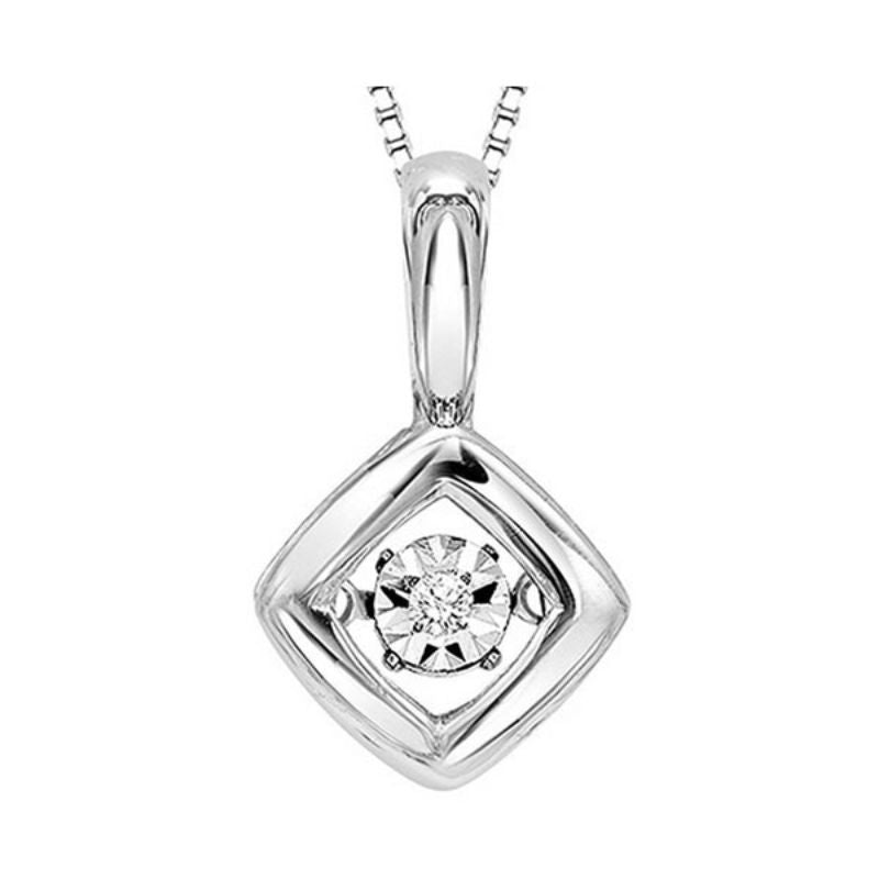 Gems One 10KT White Gold & Diamond Rhythm Of Love Neckwear Pendant  - 1/10 ctw