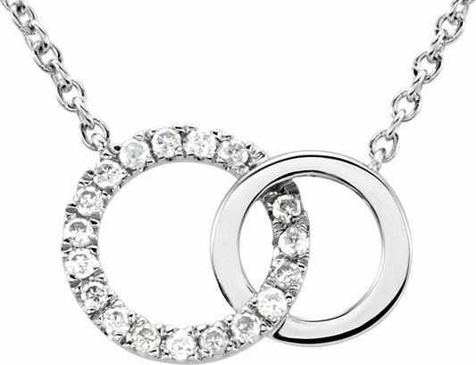 14K White .06 CTW Diamond Circle 18 Necklace