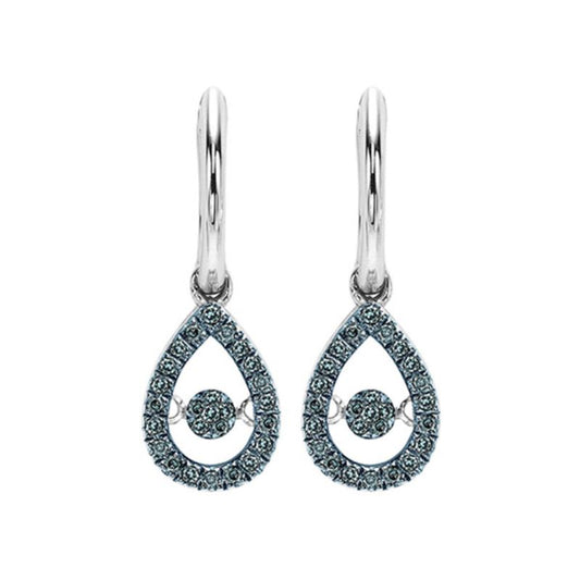 Gems One 14KT White Gold & Diamond Rhythm Of Love Fashion Earrings  - 1/4 ctw