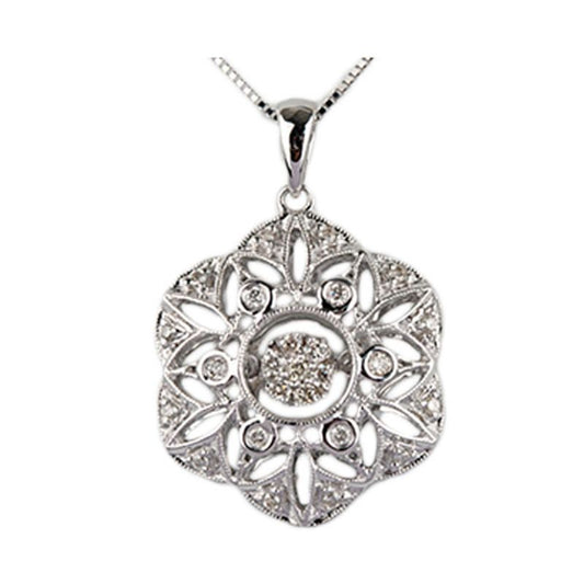 Gems One 14KT White Gold & Diamonds Stunning Neckwear Pendant - 1/5 ctw