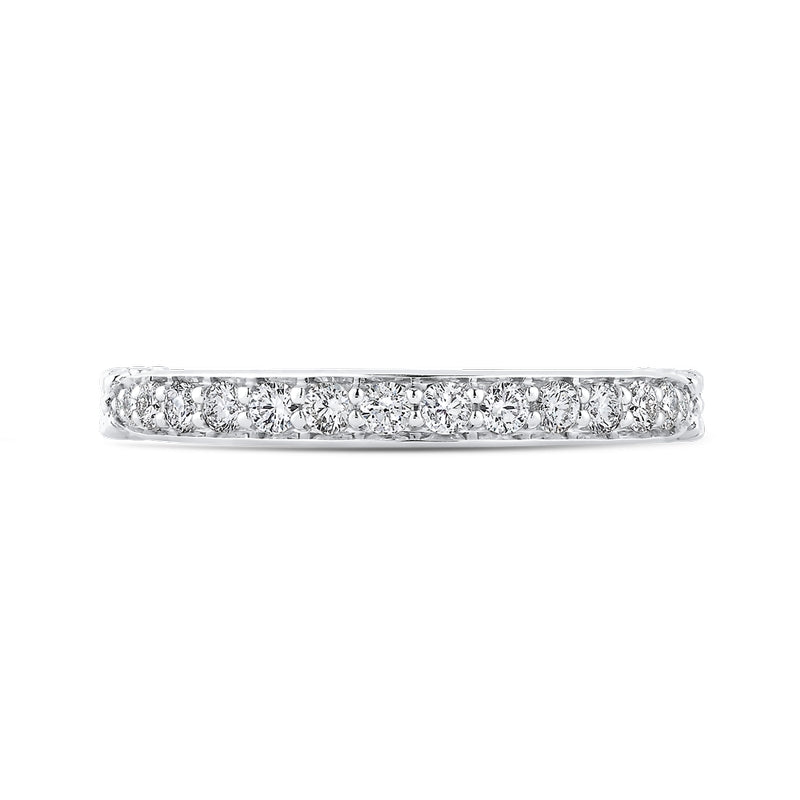 Shah Luxury Round Diamond Half-Eternity Wedding Band In 14K White Gold