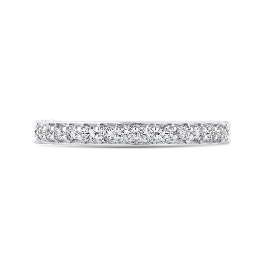 Shah Luxury Round Diamond Half-Eternity Wedding Band In 14K White Gold