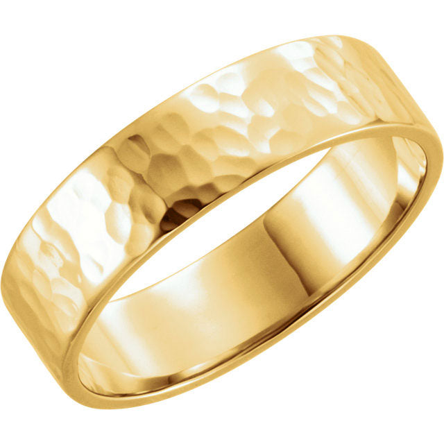 Stuller 14k Yellow Gold Gold Hammer Finish Flat Wedding Wedding Band