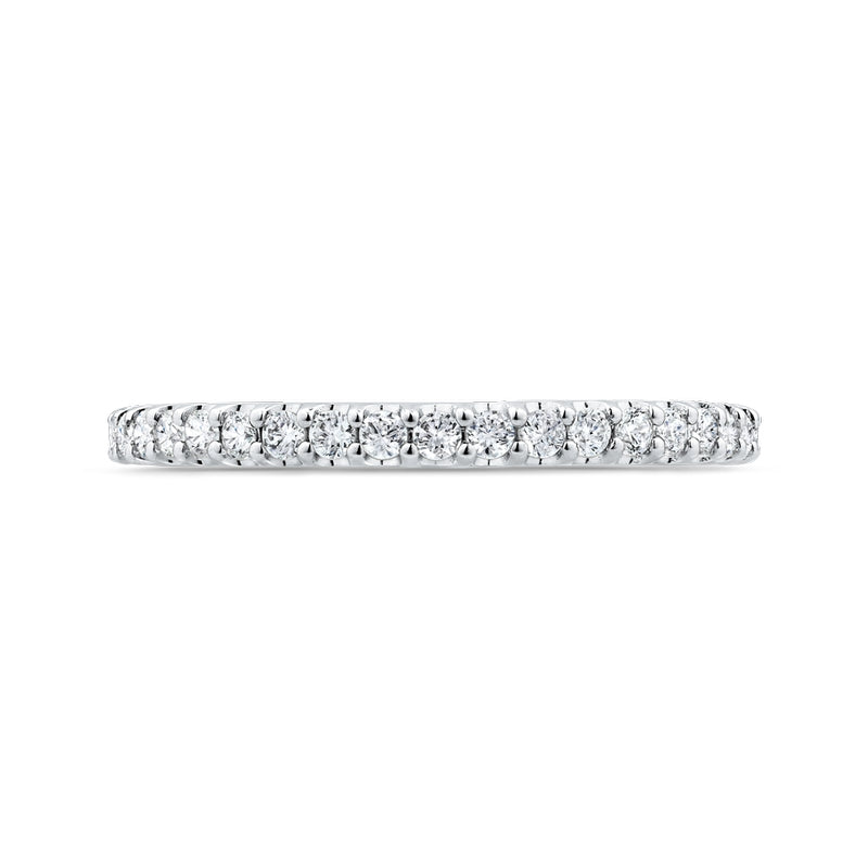 Shah Luxury 14K White Gold Half-Eternity Diamond Wedding Band