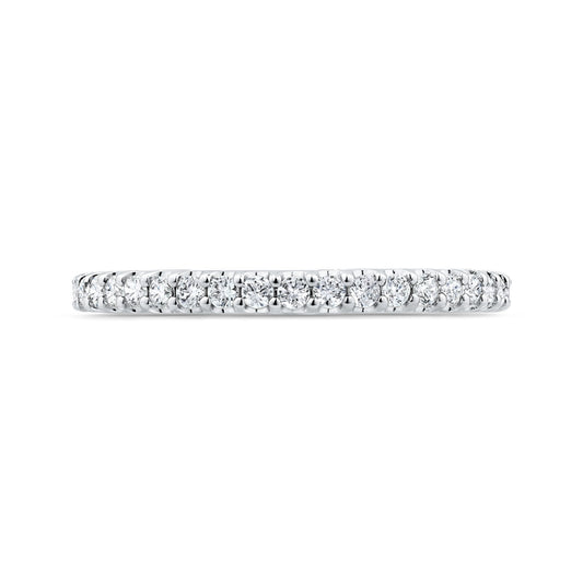 Shah Luxury 14K White Gold Half-Eternity Diamond Wedding Band