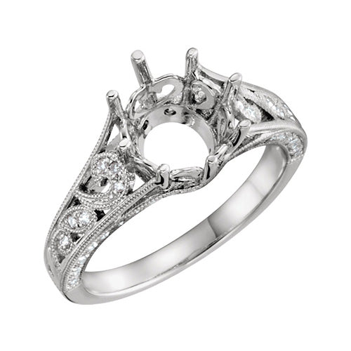 Stuller 14k White Gold Diamond Semi-mounting Engagement Ring