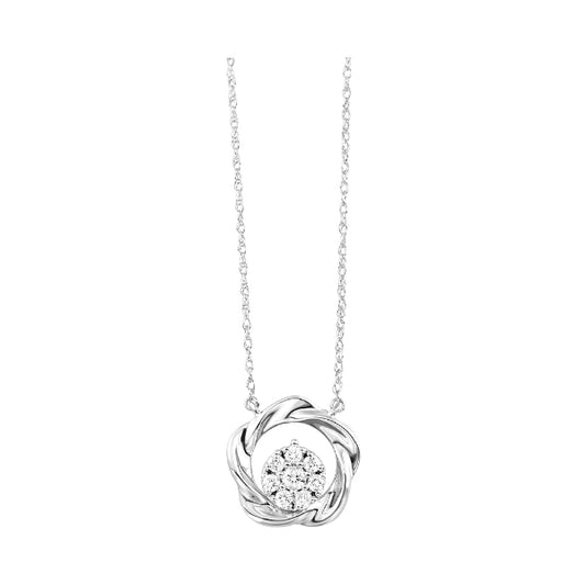Gems One Silver Diamond (1/20 Ctw) Pendant