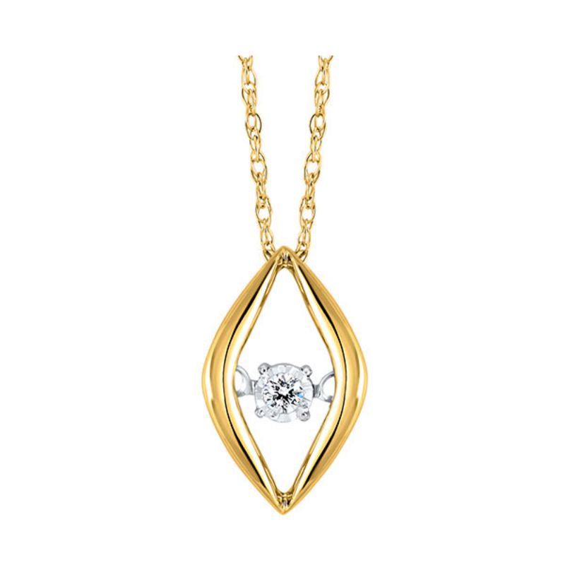 Gems One 10KT Yellow Gold & Diamond Rhythm Of Love Neckwear Pendant  - 1/10 ctw