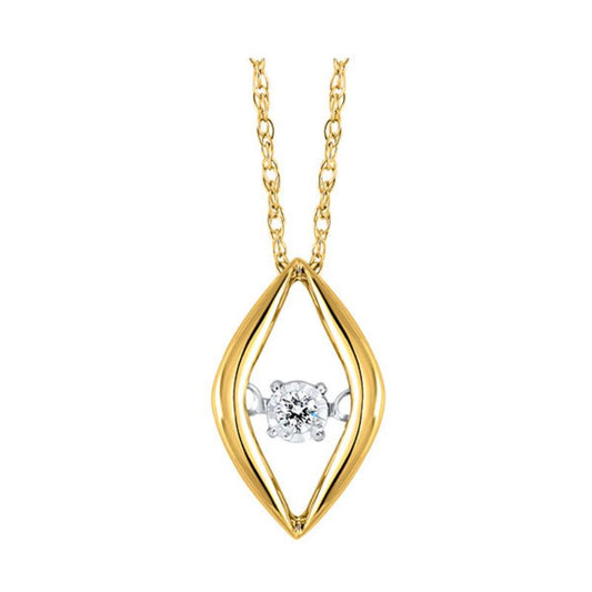 Gems One 10KT Yellow Gold & Diamond Rhythm Of Love Neckwear Pendant  - 1/10 ctw