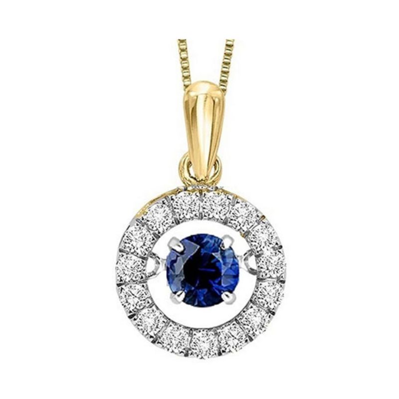 Gems One 14KT Yellow Gold & Diamond Rhythm Of Love Neckwear Pendant  - 1/8 ctw
