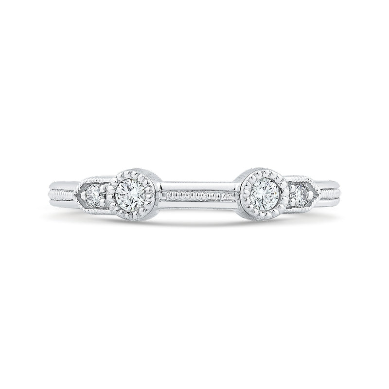 Shah Luxury 14K White Gold Round Diamond Wedding Band