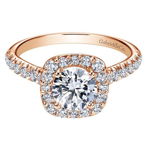 14K Pink Gold 0.55ct Diamond Engagement Ring