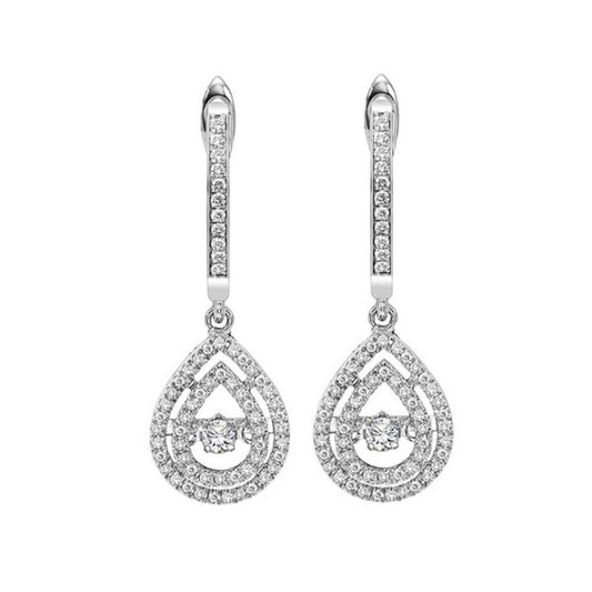 Gems One 14KT White Gold & Diamond Rhythm Of Love Fashion Earrings   - 1/2 ctw
