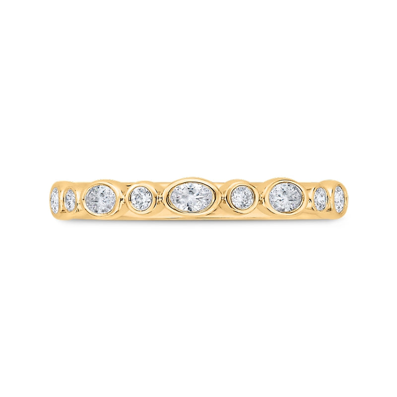 Shah Luxury 14K Yellow Gold Round Diamond Wedding Band