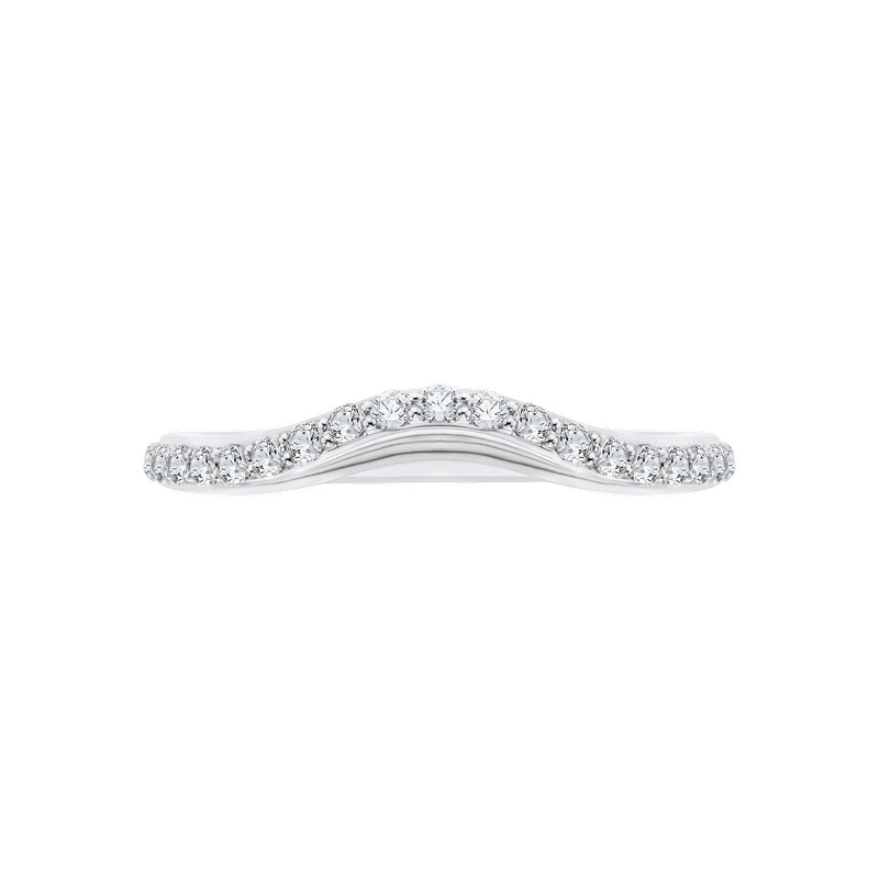 Shah Luxury 14K White Gold Round Diamond Half-Eternity Wedding Band