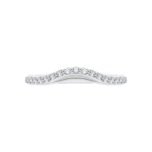Shah Luxury 14K White Gold Round Diamond Half-Eternity Wedding Band