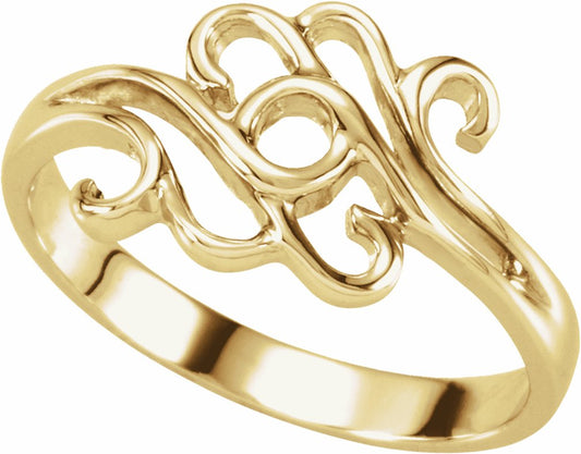 14K Yellow Freeform Remount Ring