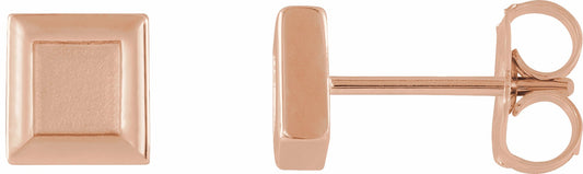 14K Rose Square Petite Earrings