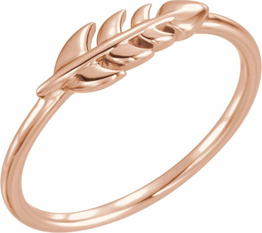 14K Rose Leaf Ring
