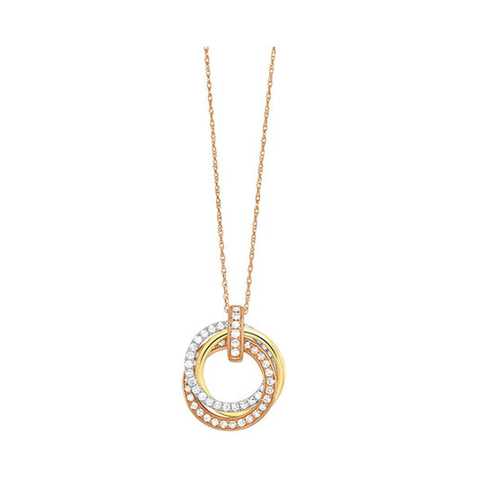 Gems One 14Kt White Yellow Rose Gold Diamond (1/2Ctw) Pendant