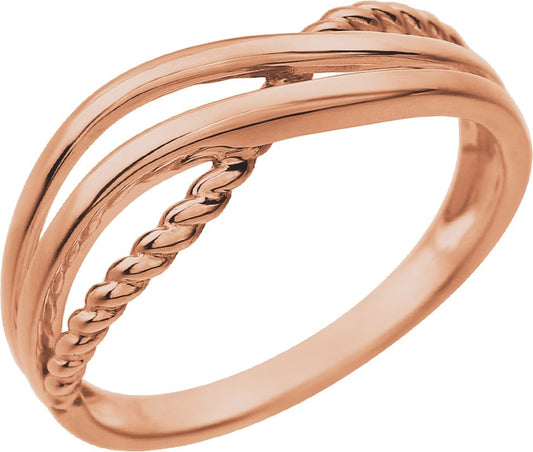 14K Rose Criss-Cross Ring