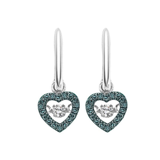 Gems One 14KT White Gold & Diamond Rhythm Of Love Fashion Earrings  - 1/5 ctw
