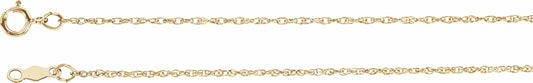 14K Yellow 1 mm Rope 7 Chain