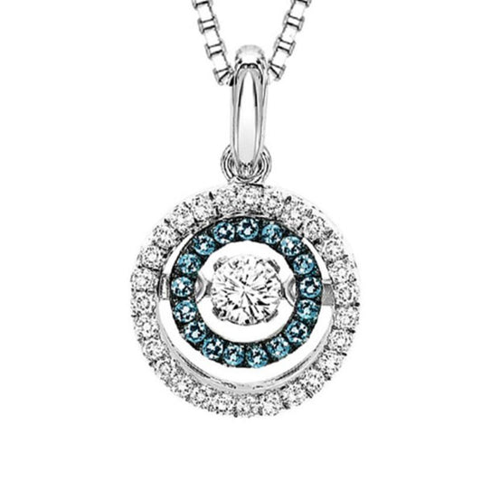 Gems One Silver (SLV 995) Diamond Rhythm Of Love Neckwear Pendant  - 3/8 ctw