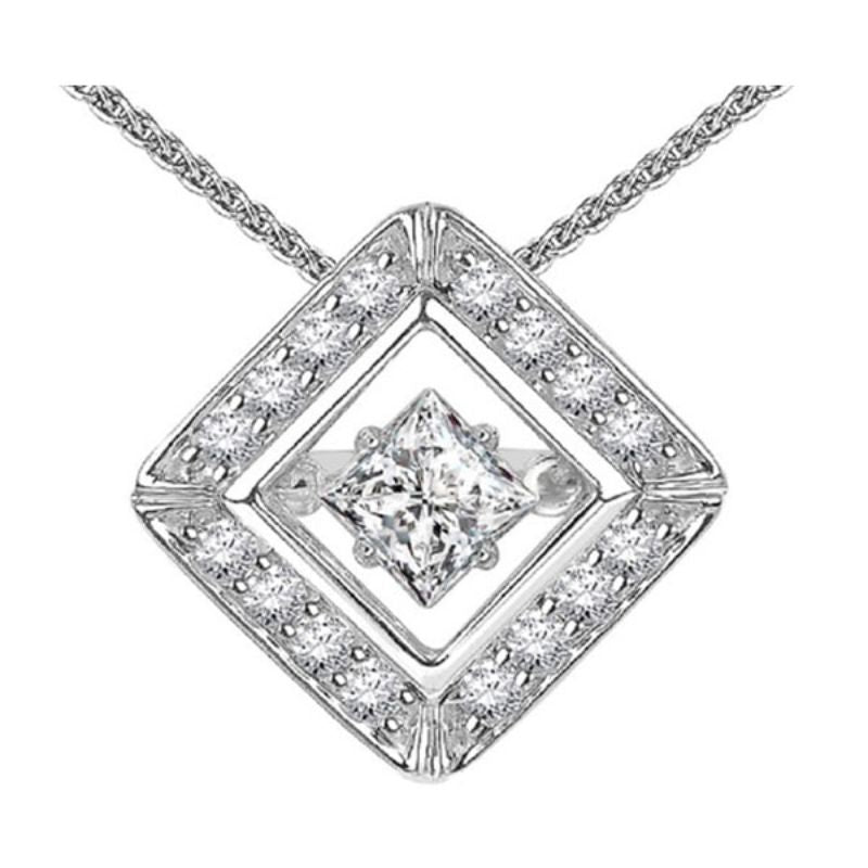 Gems One 14KT White Gold & Diamond Rhythm Of Love Neckwear Pendant  - 3/4 ctw
