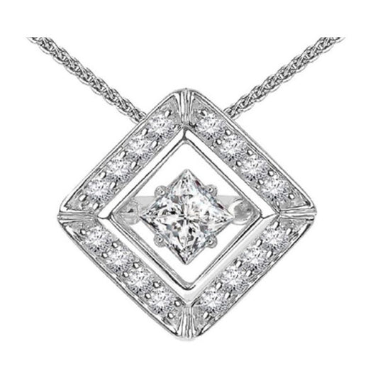 Gems One 14KT White Gold & Diamond Rhythm Of Love Neckwear Pendant  - 3/4 ctw