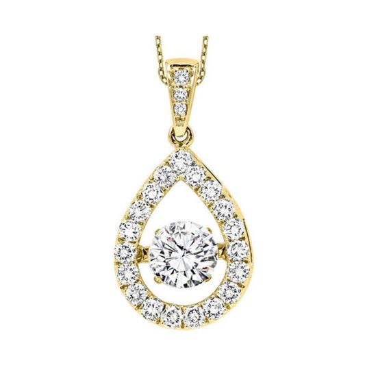 Gems One 14KT Yellow Gold & Diamond Rhythm Of Love Neckwear Pendant  - 1/2 ctw
