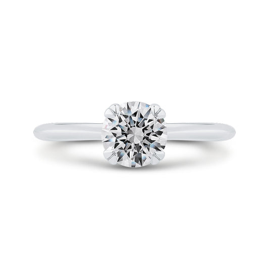 Shah Luxury 14K White Gold Solitaire Engagement Ring (Semi-Mount)