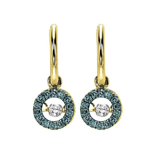 Gems One 14KT Yellow Gold & Diamond Rhythm Of Love Fashion Earrings  - 1/3 ctw