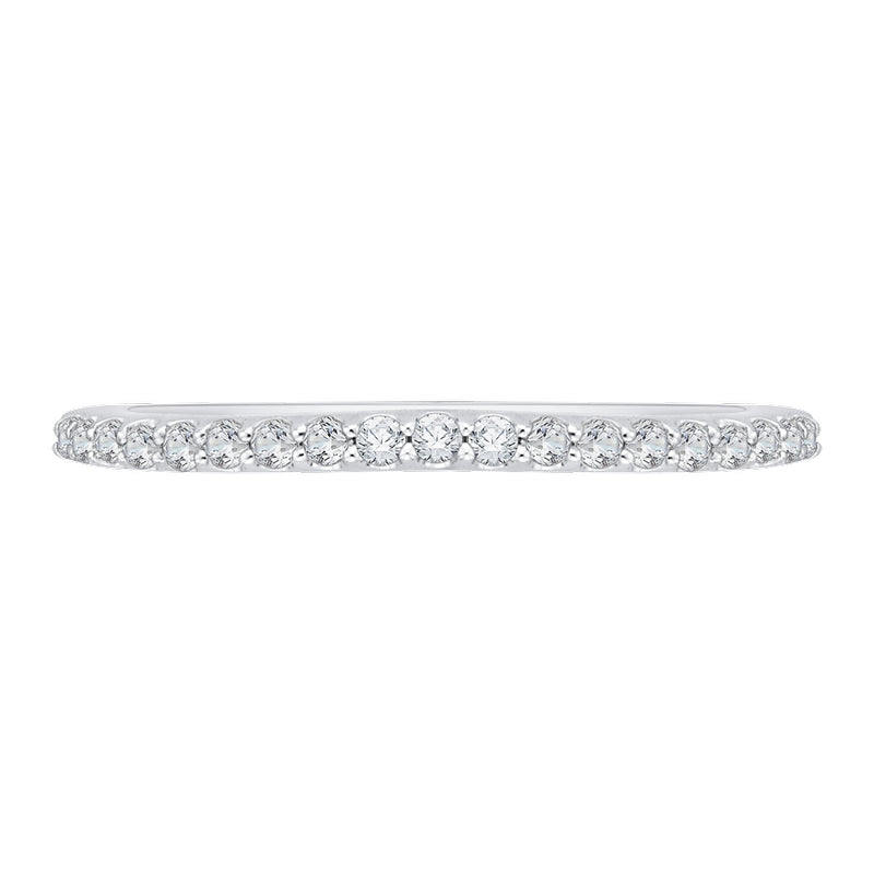 Shah Luxury 14K White Gold Round Diamond Half-Eternity Wedding Band