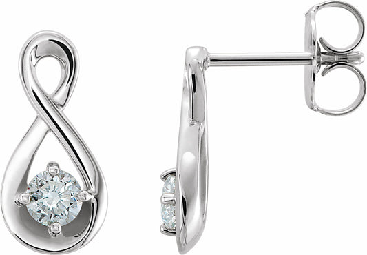 14K White 1/5 CTW Diamond Infinity-Inspired Earrings