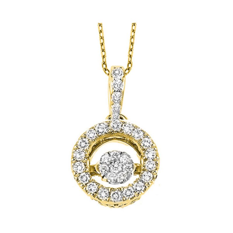 Gems One 14KT Yellow Gold & Diamond Rhythm Of Love Neckwear Pendant  - 3/8 ctw
