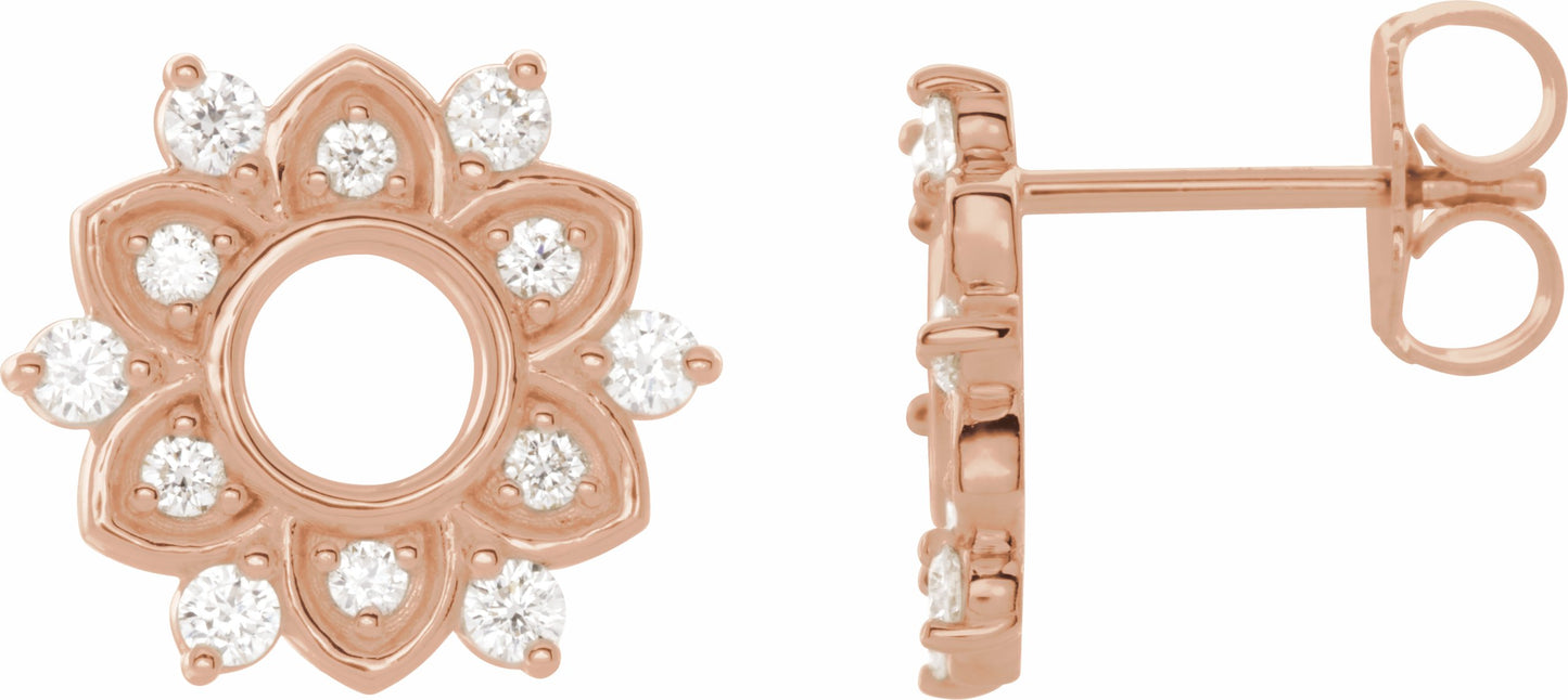 14K Rose 1/3 CTW Diamond Earrings