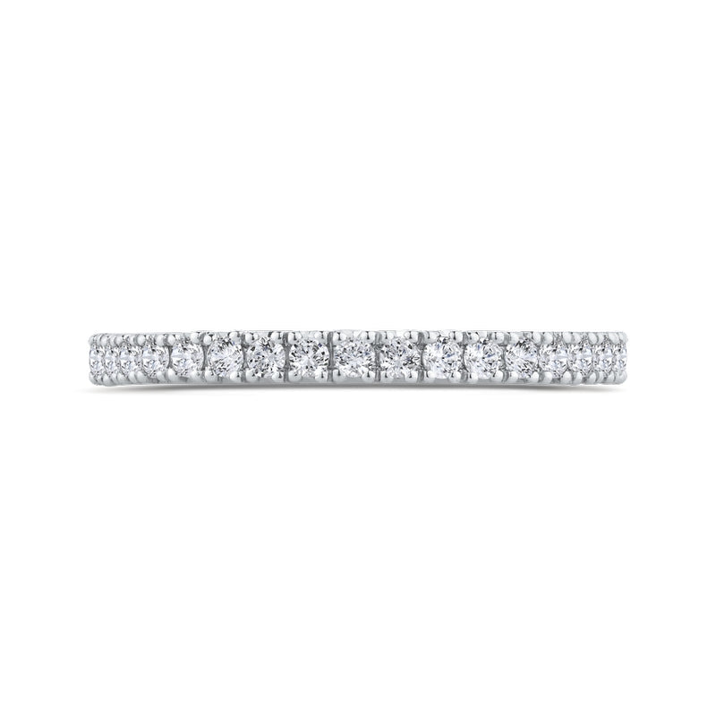 Shah Luxury 14K White Gold Round Cut Diamond Wedding Band