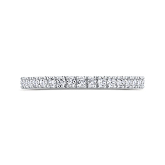 Shah Luxury 14K White Gold Round Cut Diamond Wedding Band