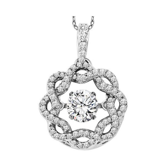 Gems One 14KT White Gold & Diamond Rhythm Of Love Neckwear Pendant  - 1/2 ctw