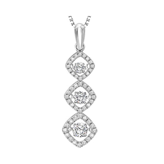 Gems One 14KT White Gold & Diamond Rhythm Of Love Neckwear Pendant  - 1/2 ctw