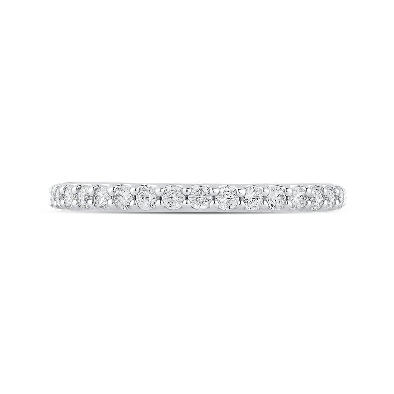 Shah Luxury 14K Two-Tone Gold Round Diamond Half-Eternity Wedding Band