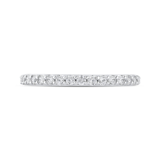 Shah Luxury 14K Two-Tone Gold Round Diamond Half-Eternity Wedding Band