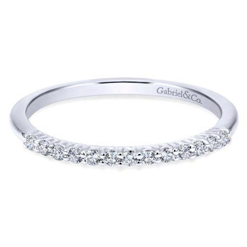 Gabriel & Co. 14k White Gold Contemporary Diamond Wedding Band