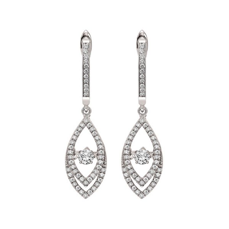 Gems One 14KT White Gold & Diamond Rhythm Of Love Fashion Earrings  - 1/2 ctw