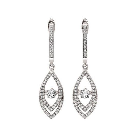 Gems One 14KT White Gold & Diamond Rhythm Of Love Fashion Earrings  - 1/2 ctw