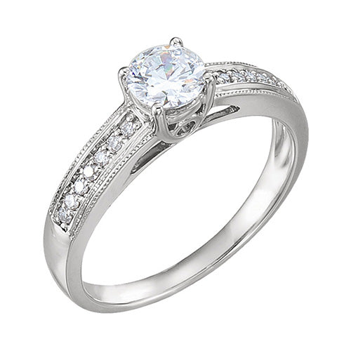 Stuller 14k White Gold Diamond Semi-mounting Engagement Ring